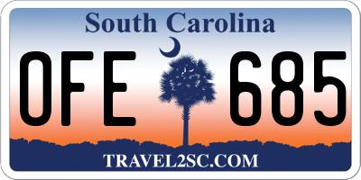 SC license plate OFE685