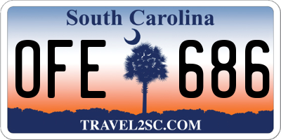 SC license plate OFE686