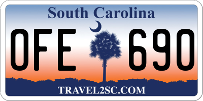 SC license plate OFE690