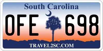 SC license plate OFE698