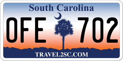SC license plate OFE702