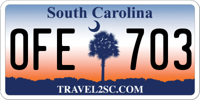 SC license plate OFE703
