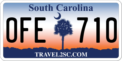 SC license plate OFE710