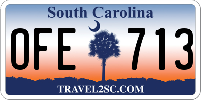 SC license plate OFE713