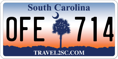 SC license plate OFE714