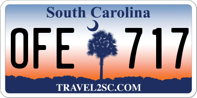 SC license plate OFE717