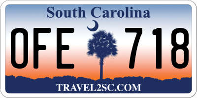 SC license plate OFE718