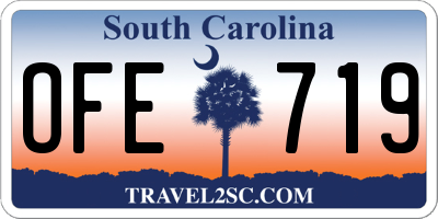 SC license plate OFE719