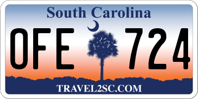 SC license plate OFE724
