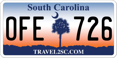 SC license plate OFE726