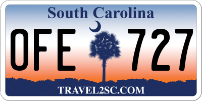 SC license plate OFE727