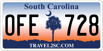 SC license plate OFE728