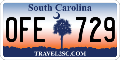 SC license plate OFE729