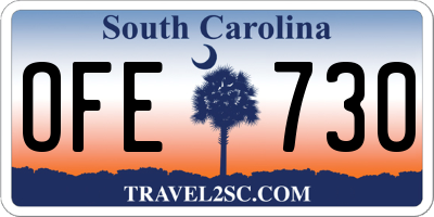 SC license plate OFE730