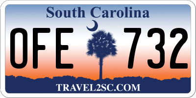 SC license plate OFE732