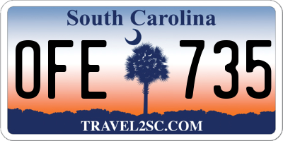 SC license plate OFE735