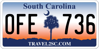 SC license plate OFE736
