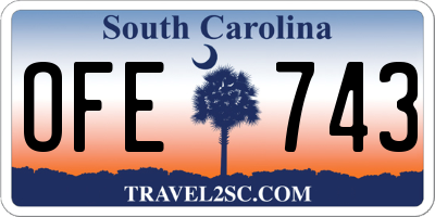 SC license plate OFE743