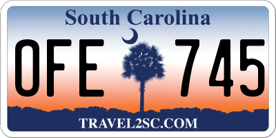 SC license plate OFE745