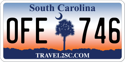 SC license plate OFE746