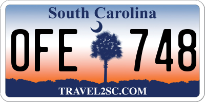 SC license plate OFE748