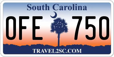 SC license plate OFE750