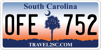 SC license plate OFE752
