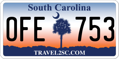 SC license plate OFE753