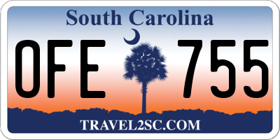 SC license plate OFE755