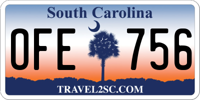 SC license plate OFE756