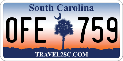 SC license plate OFE759