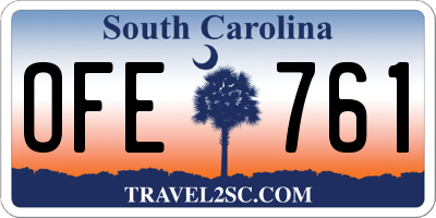 SC license plate OFE761
