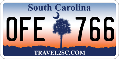 SC license plate OFE766