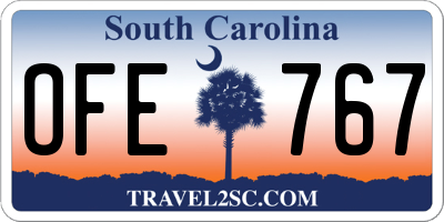 SC license plate OFE767