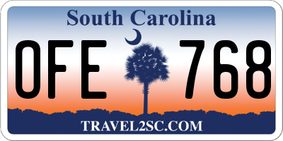 SC license plate OFE768
