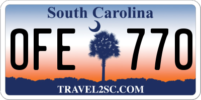 SC license plate OFE770