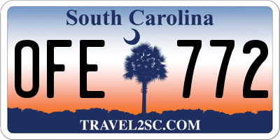 SC license plate OFE772