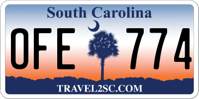 SC license plate OFE774