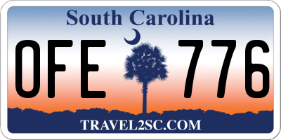 SC license plate OFE776