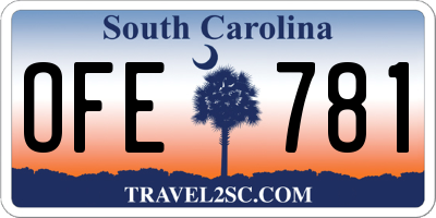 SC license plate OFE781