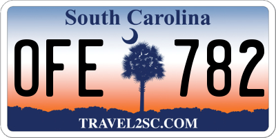 SC license plate OFE782