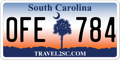 SC license plate OFE784