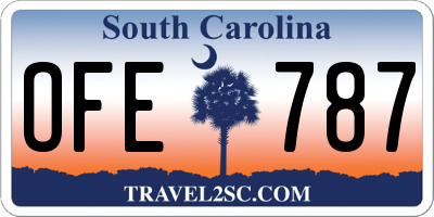 SC license plate OFE787