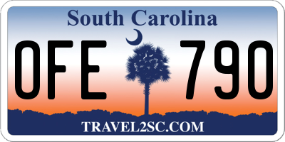 SC license plate OFE790