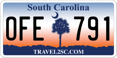 SC license plate OFE791
