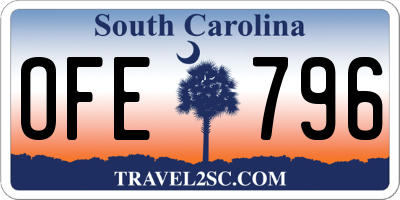 SC license plate OFE796