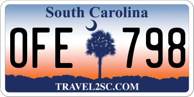 SC license plate OFE798