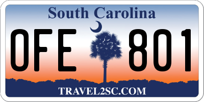 SC license plate OFE801