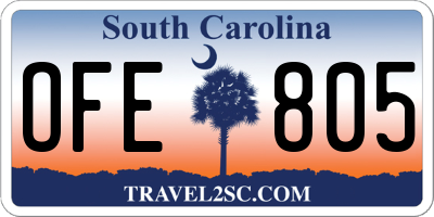 SC license plate OFE805