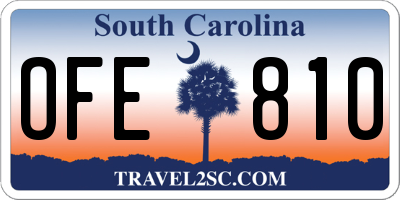 SC license plate OFE810